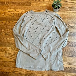 Point Zero Long Sleeve Grey Patterned Shirt. Size: XL